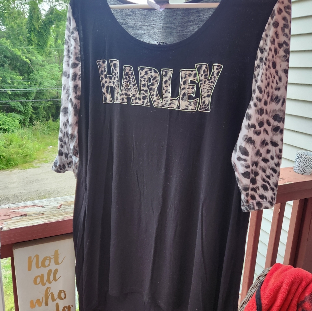 Harley Davidson Shirt for women 2X Cheetah print 🐆 🖤🤍🧡